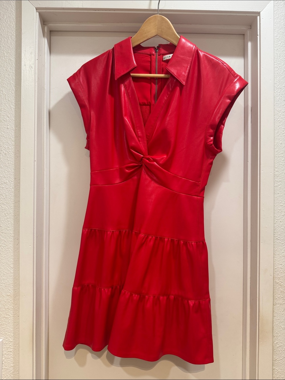 Alice + Olivia Mila Tiered Faux
Leather